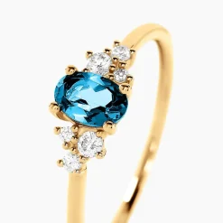 Histoire d'Or Bague Pansy Or Jaune Topaze Oxyde De Zirconium or jaune topaze bleu london Best
