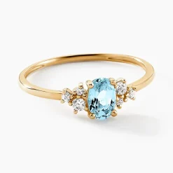 Histoire d'Or Bague Pansy Or Jaune Topaze Oxyde De Zirconium or jaune topaze bleu sky Discount