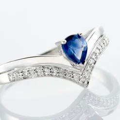 Histoire d'Or Bague Pasqualina Or Blanc Saphir Et Diamant Sale