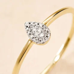 Histoire d'Or Bague Pear C Or Jaune Diamant Hot