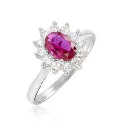 Histoire d'Or Bague Perez Argent Blanc Oxyde De Zirconium argent blanc oxyde rouge Online