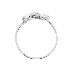 Histoire d'Or Bague Petale Or Blanc Topaze Et Oxyde De Zirconium or blanc topaze bleue Outlet