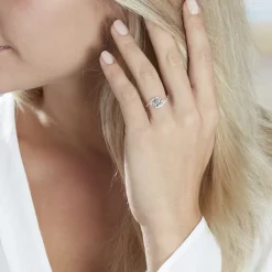 Histoire d'Or Bague Petale Or Blanc Topaze Et Oxyde De Zirconium or blanc topaze bleue Outlet