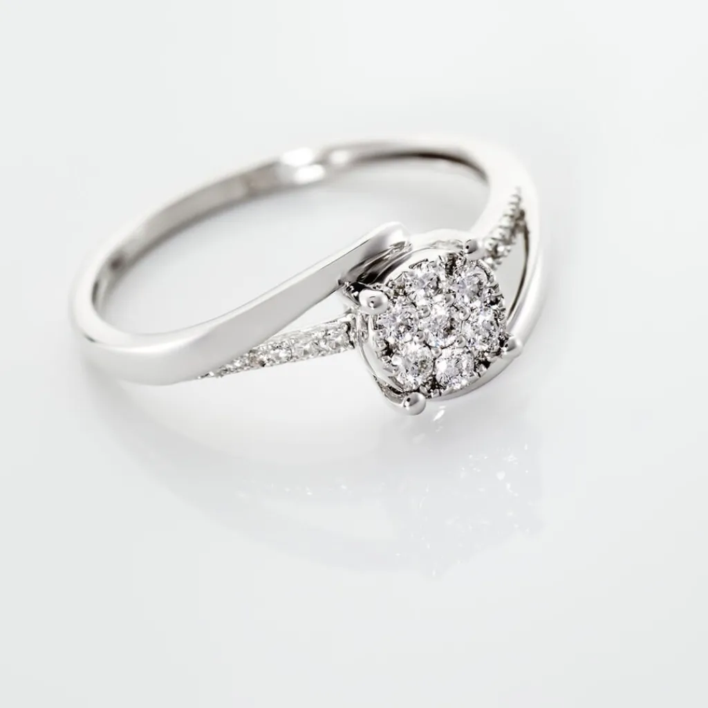 Histoire d'Or Bague Petunia or blanc diamant New