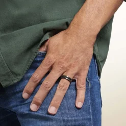 PHEBUS HIM Bague Cosme Acier Noir New