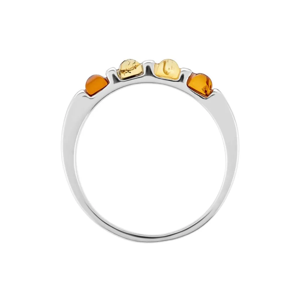 Histoire d'Or Bague Philo Argent Blanc Ambre Discount