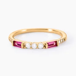 Histoire d'Or Bague Plaqué Or Jaune Calvin Oxyde De Zirconium plaqué or jaune verre rouge Outlet