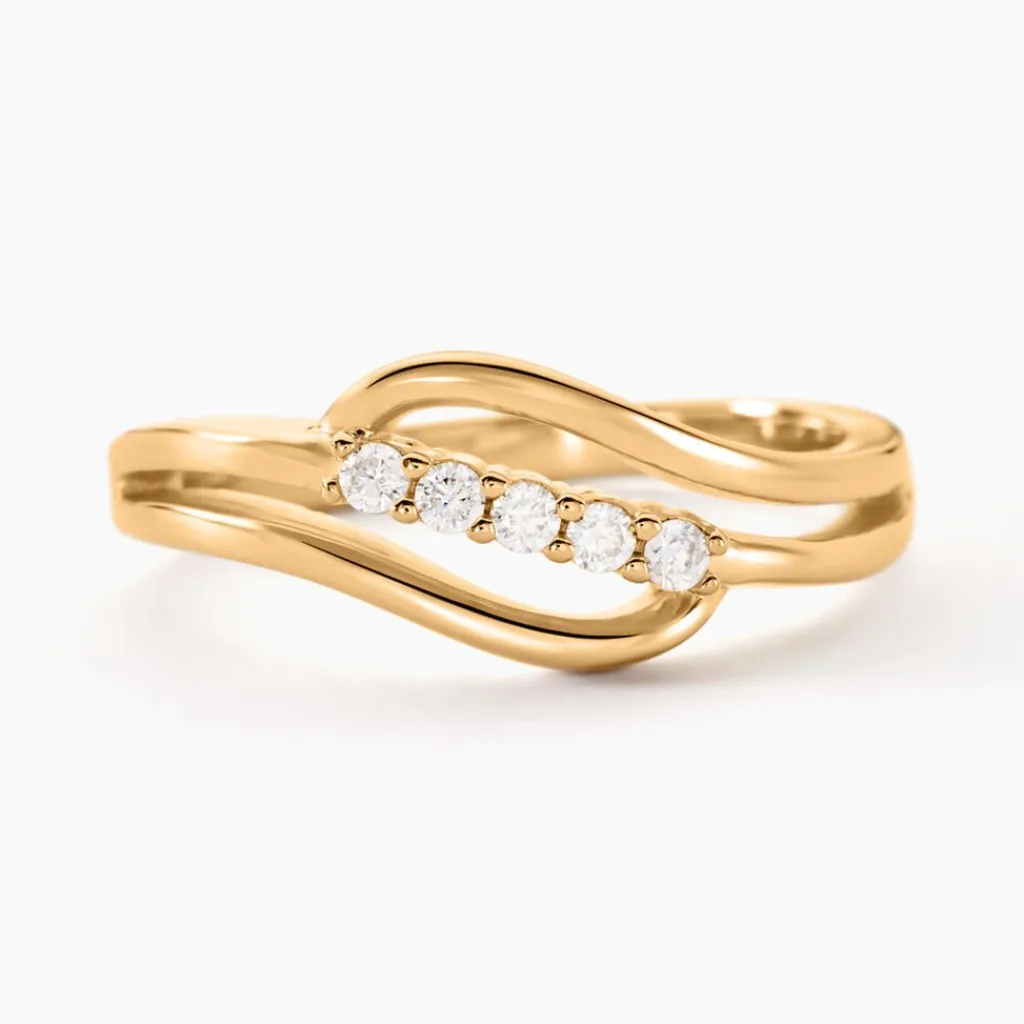 Histoire d'Or Bague Plaqué Or Jaune Ciera Oxydes De Zirconium