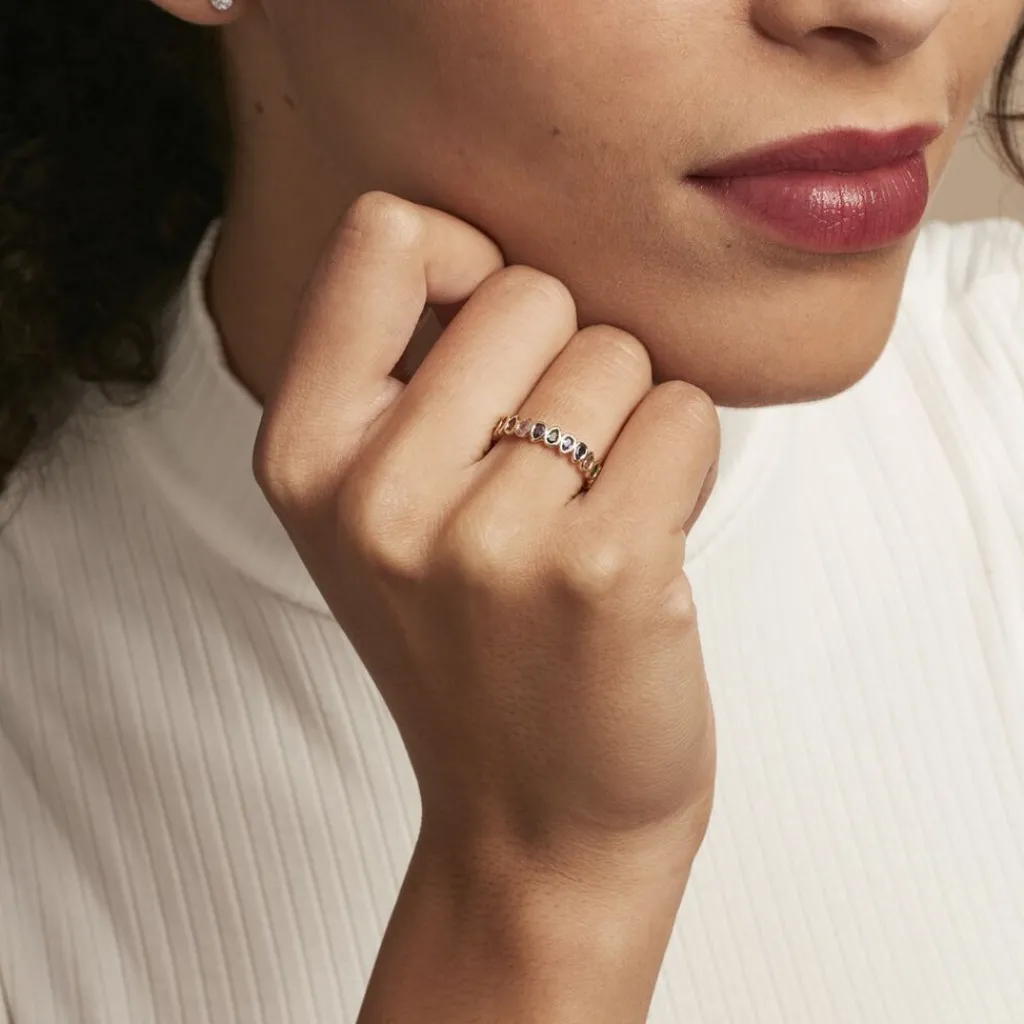 Histoire d'Or Bague Plaqué Or Jaune Ethem Anneau Pierres Multicolores Clearance