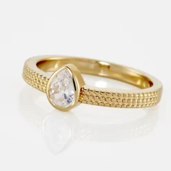 Histoire d'Or Bague Plaqué Or Lame Oxyde De Zirconium Sale