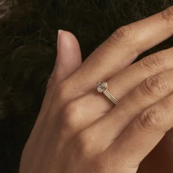 Histoire d'Or Bague Plaqué Or Lame Oxyde De Zirconium Sale