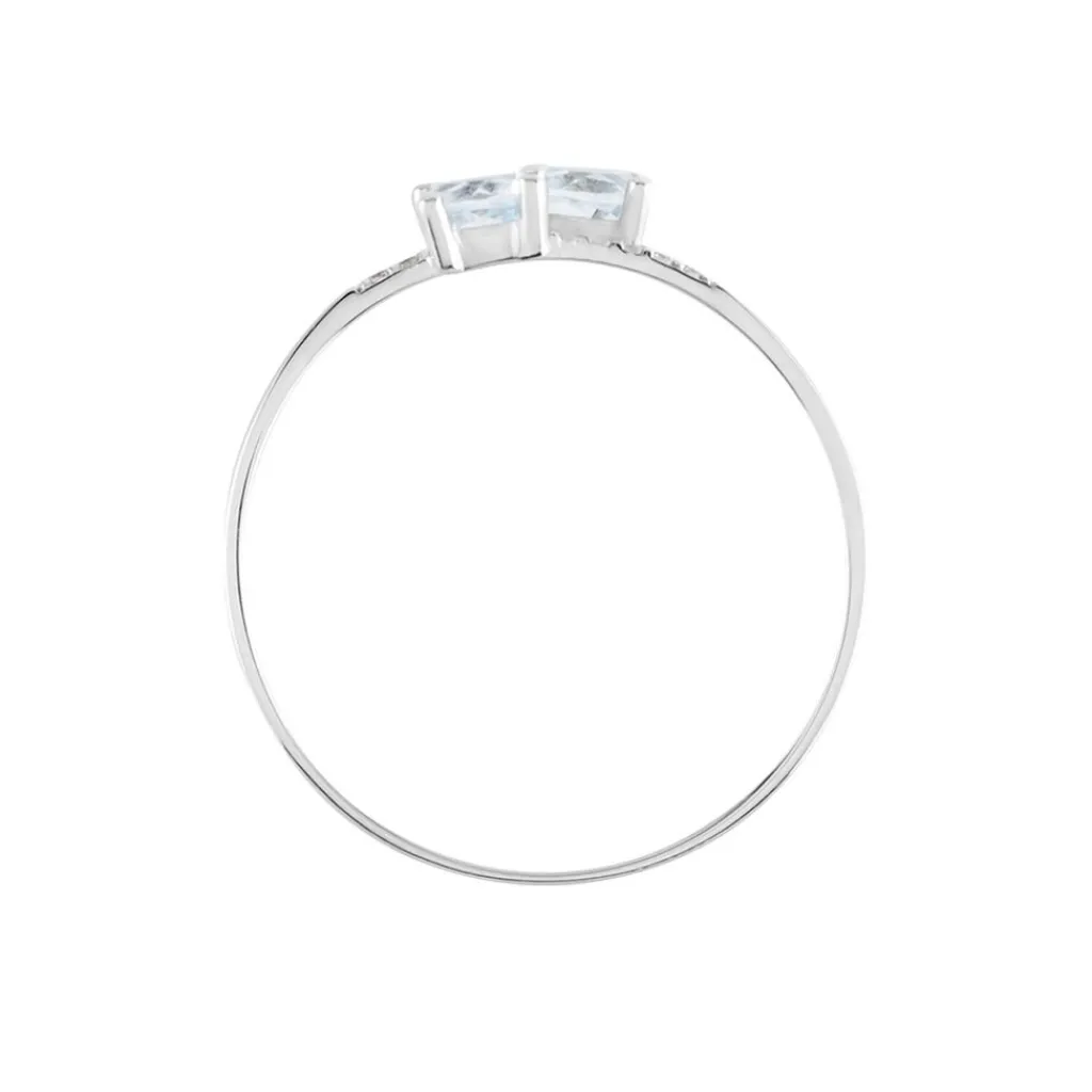 Histoire d'Or Bague Pollie Or Blanc Topaze Bleu Sky Oxyde De Zirconium Discount