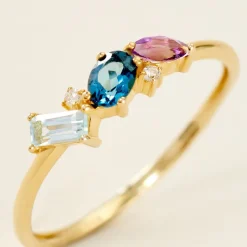 Histoire d'Or Bague Printemps Précieux Or Jaune Topaze Améthyste Online