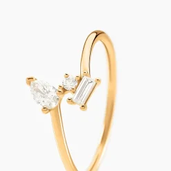 Histoire d'Or Bague Ptolema Or Jaune Diamant Synthétique New