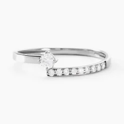 Histoire d'Or Bague Racheal Or Blanc Diamant Synthétique Discount