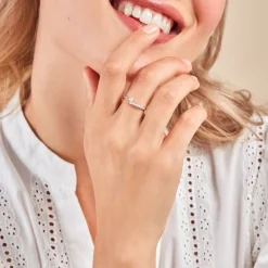 Histoire d'Or Bague Racheal Or Blanc Diamant Synthétique Discount