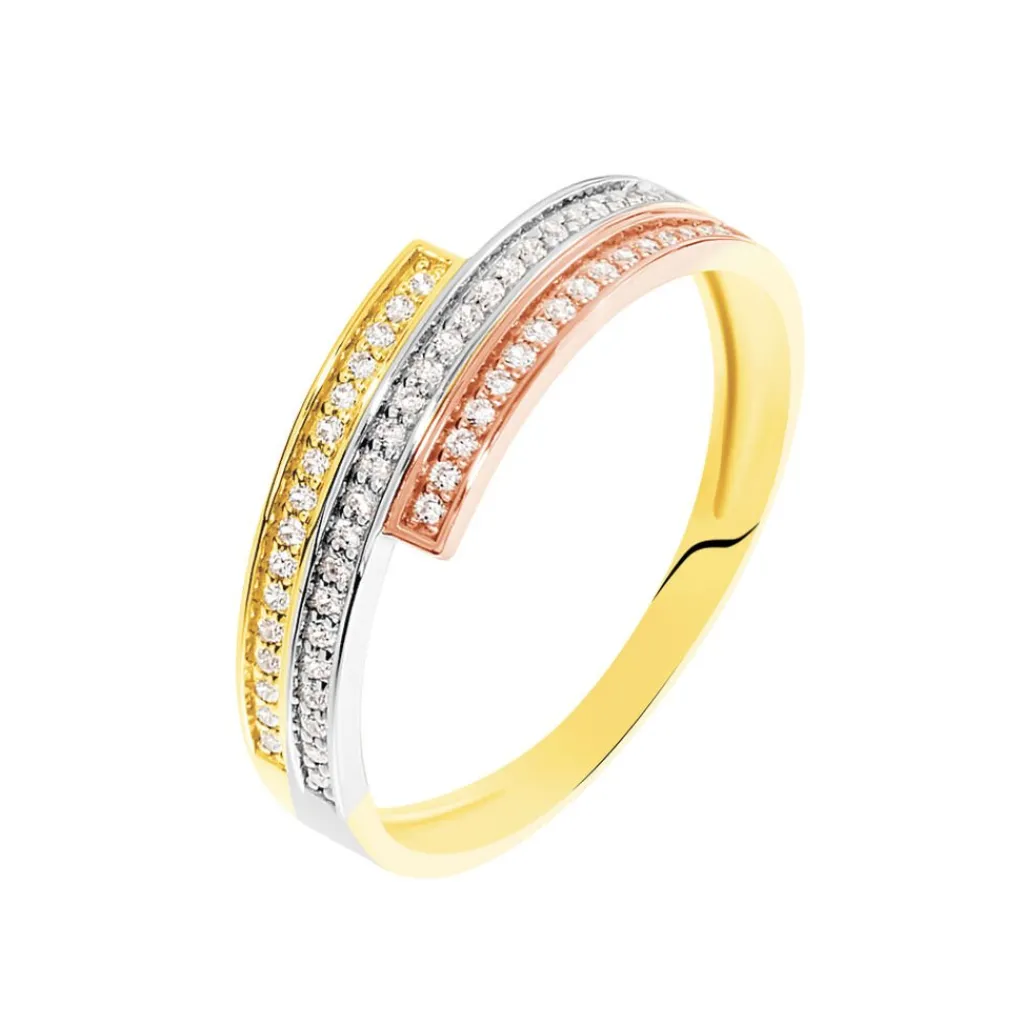 Histoire d'Or Bague Rama Or Tricolore Oxyde De Zirconium Clearance