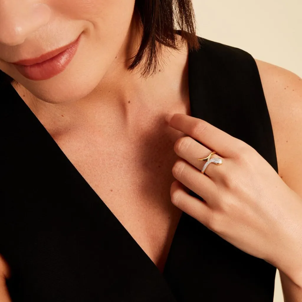 Histoire d'Or Bague Reyyanae Plaqué Or Jaune Oxyde De Zirconium Discount