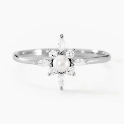 Histoire d'Or Bague Rhoda Argent Blanc Perle De Culture Oxyde De Zirconium