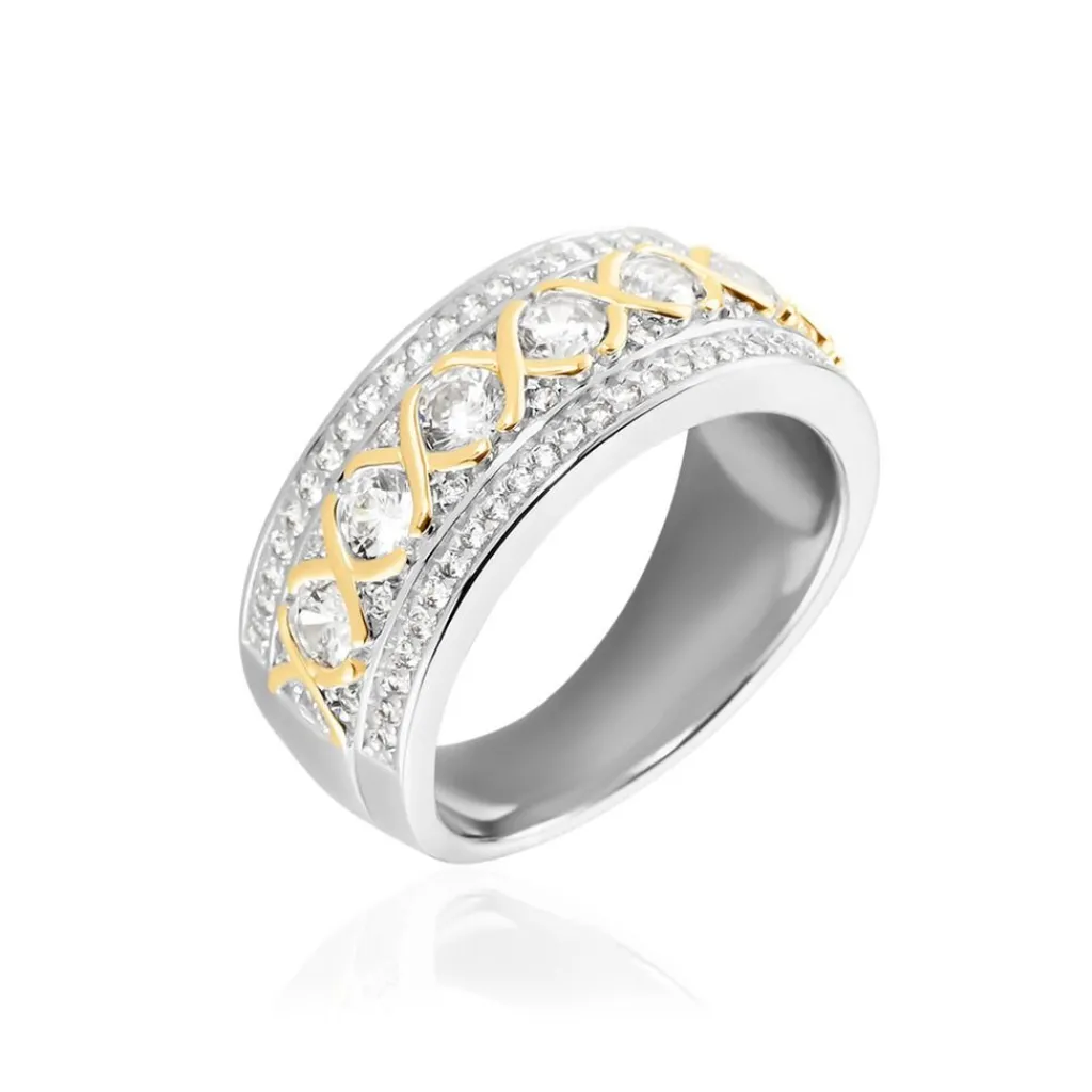 Histoire d'Or Bague Rome Argent Bicolore Oxyde De Zirconium