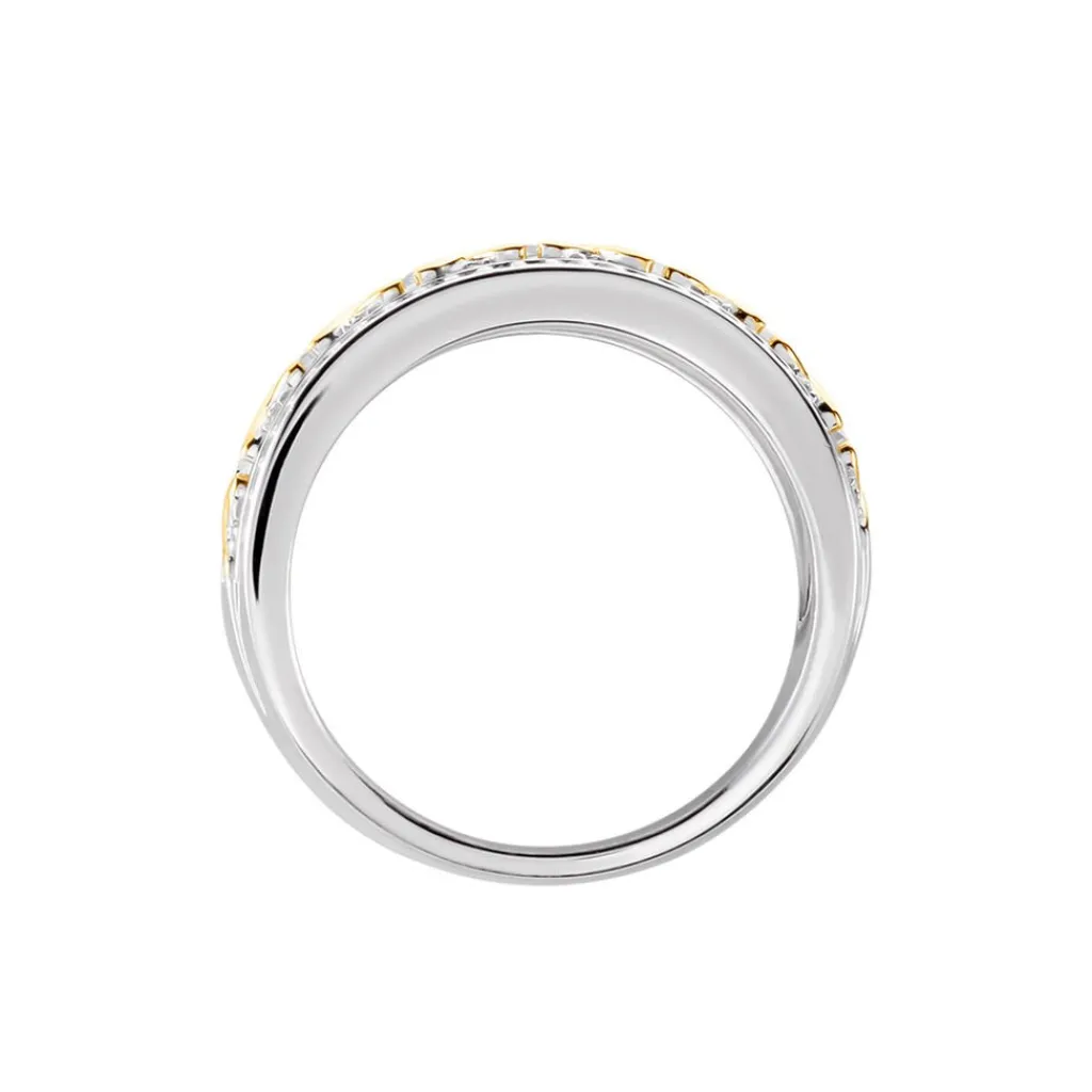 Histoire d'Or Bague Rome Argent Bicolore Oxyde De Zirconium