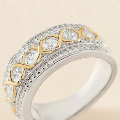 Histoire d'Or Bague Rome Argent Bicolore Oxyde De Zirconium