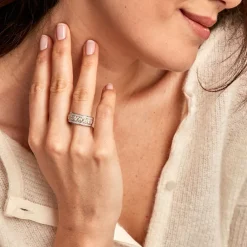 Histoire d'Or Bague Rome Argent Bicolore Oxyde De Zirconium