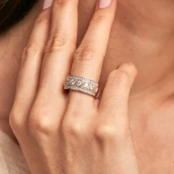 Histoire d'Or Bague Rome Argent Bicolore Oxyde De Zirconium