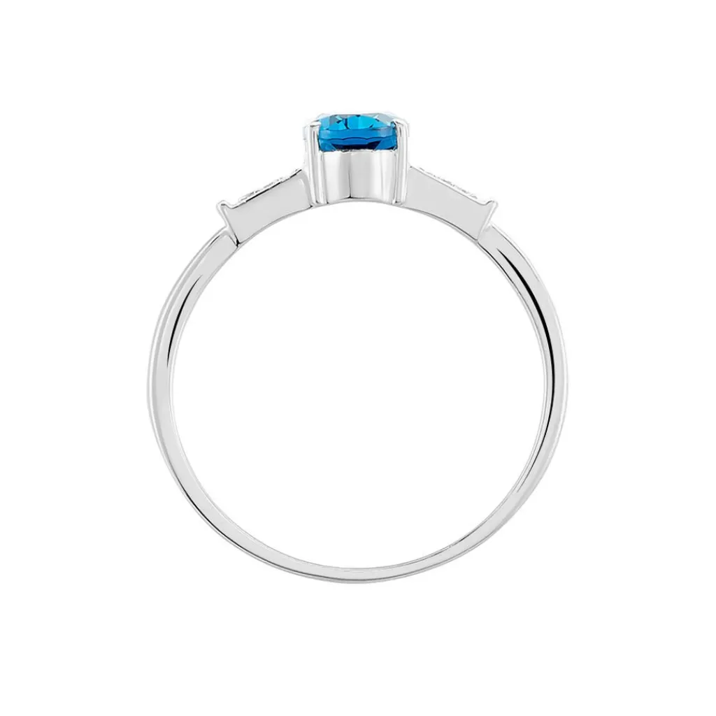 Histoire d'Or Bague Royanne Or Blanc Topaze Et Oxyde De Zirconium Best