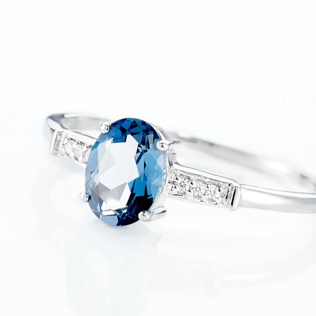 Histoire d'Or Bague Royanne Or Blanc Topaze Et Oxyde De Zirconium Best