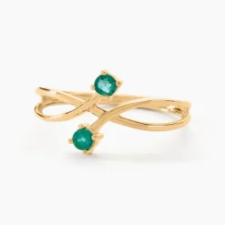 Histoire d'Or Bague Ruqaya Or Jaune Emeraude New