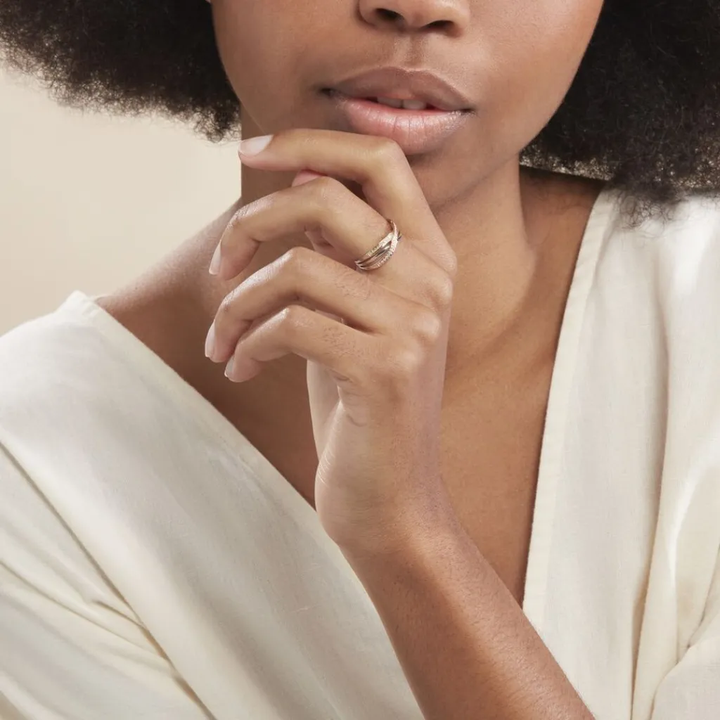 Histoire d'Or Bague Sabera Or Tricolore Diamant New