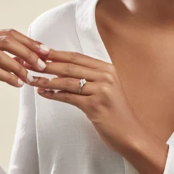 Histoire d'Or Bague Saelle Or Blanc Oxyde De Zirconium Sale