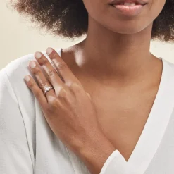 Histoire d'Or Bague Saelle Or Blanc Oxyde De Zirconium Sale