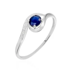 Histoire d'Or Bague Sagesse Or Blanc Saphir Et Diamant
