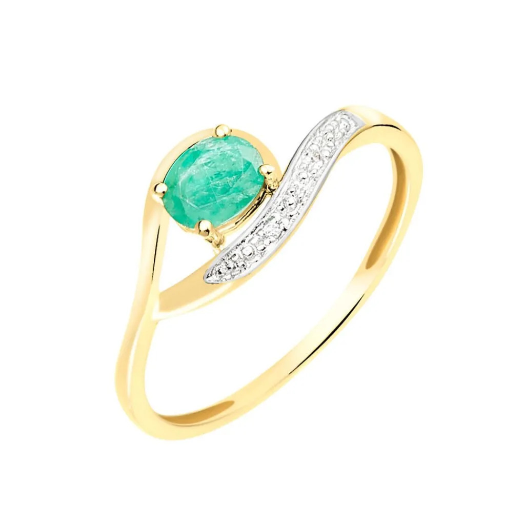 Histoire d'Or Bague Sagesse Or Jaune Emeraude Et Diamant Discount