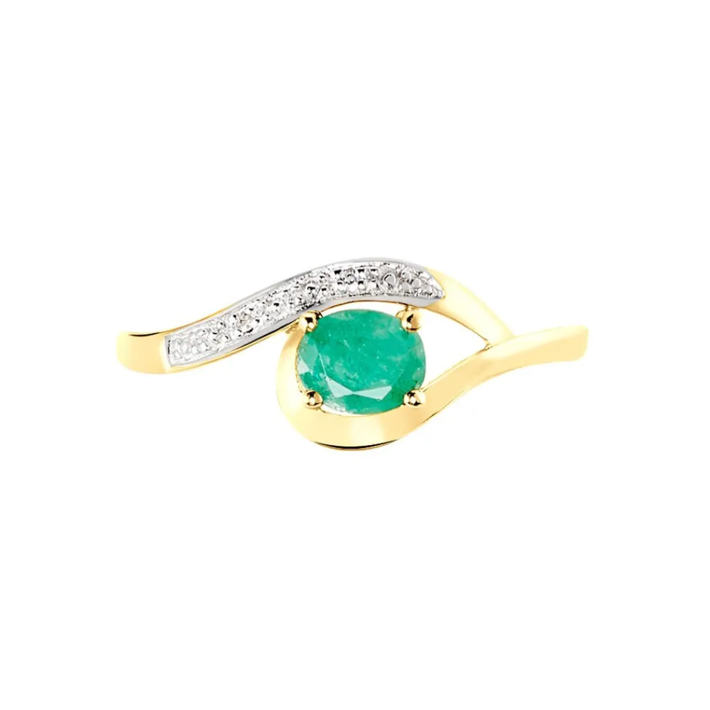 Histoire d'Or Bague Sagesse Or Jaune Emeraude Et Diamant Discount