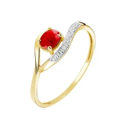 Histoire d'Or Bague Sagesse Or Jaune Rubis Et Diamant Outlet