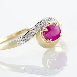 Histoire d'Or Bague Sagesse Or Jaune Rubis Et Diamant Outlet