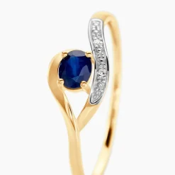 Histoire d'Or Bague Sagesse Or Jaune Saphir Et Diamant Sale