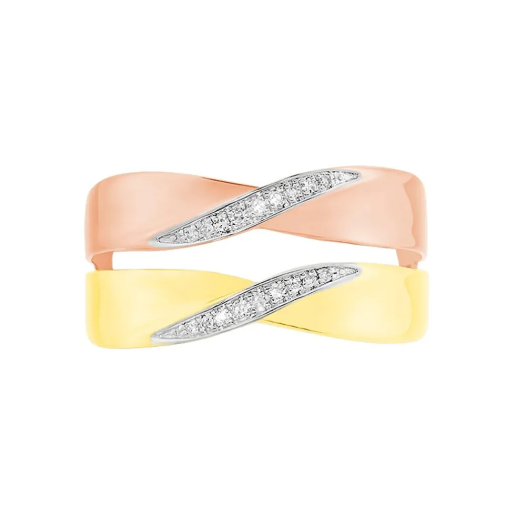 Histoire d'Or Bague Salima Or Bicolore Diamant Hot