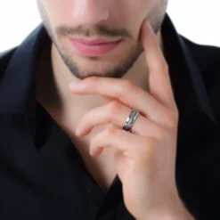 Histoire d'Or Bague Sam Acier Blanc Hot