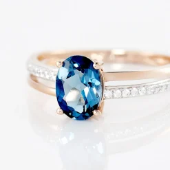 Histoire d'Or Bague Sarika Or Rose Topaze Et Oxyde De Zirconium New