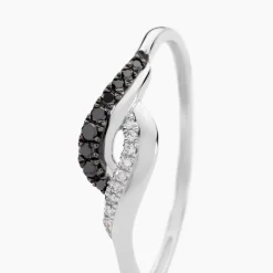 Histoire d'Or Bague Sculptural Or Blanc Diamant