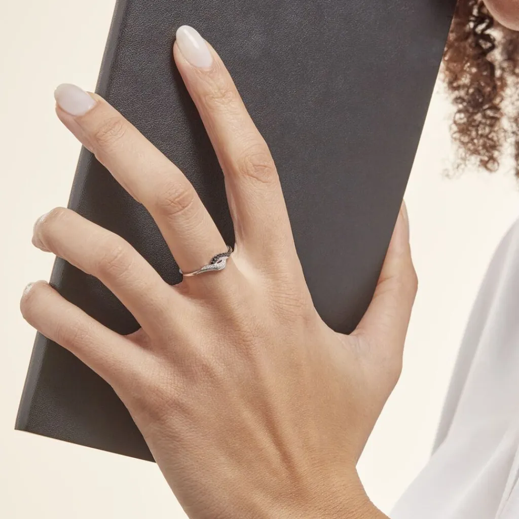 Histoire d'Or Bague Sculptural Or Blanc Diamant