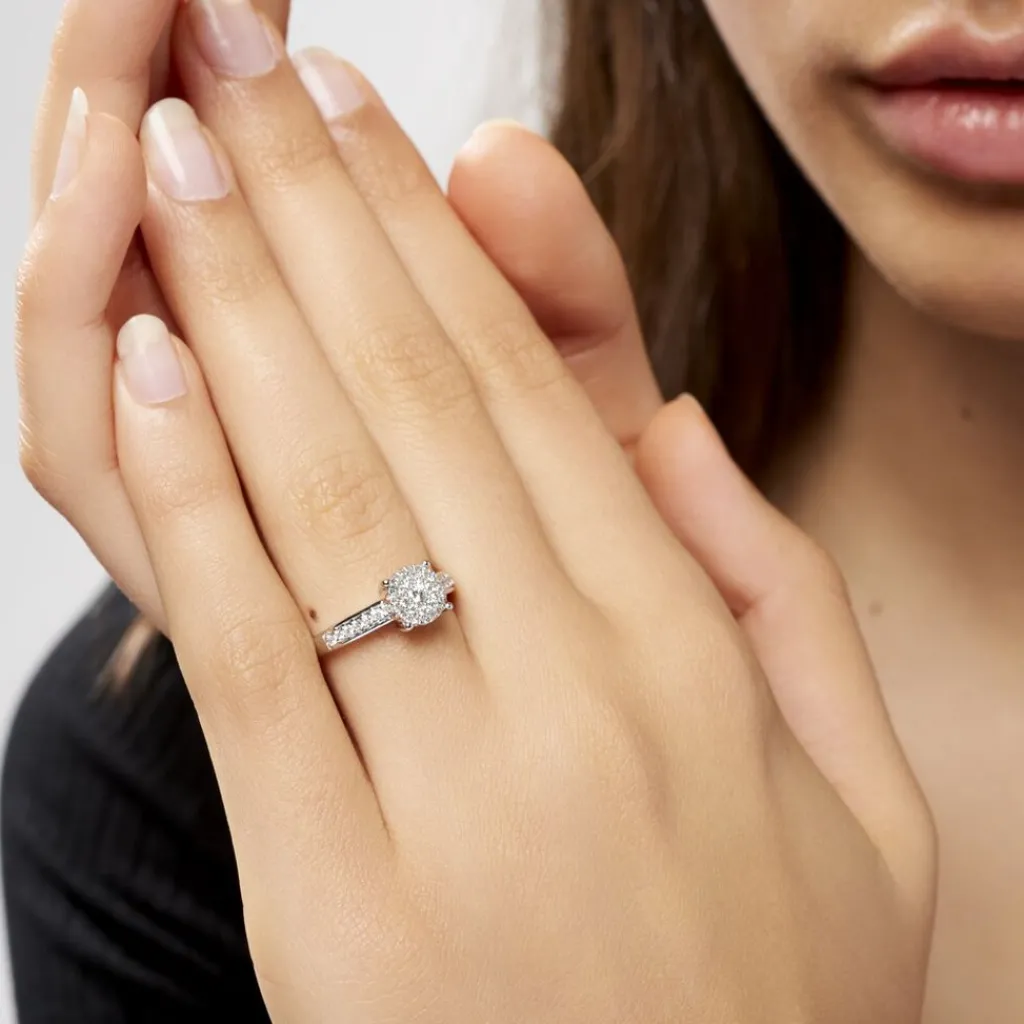 Histoire d'Or Bague Serena Or Blanc Diamant