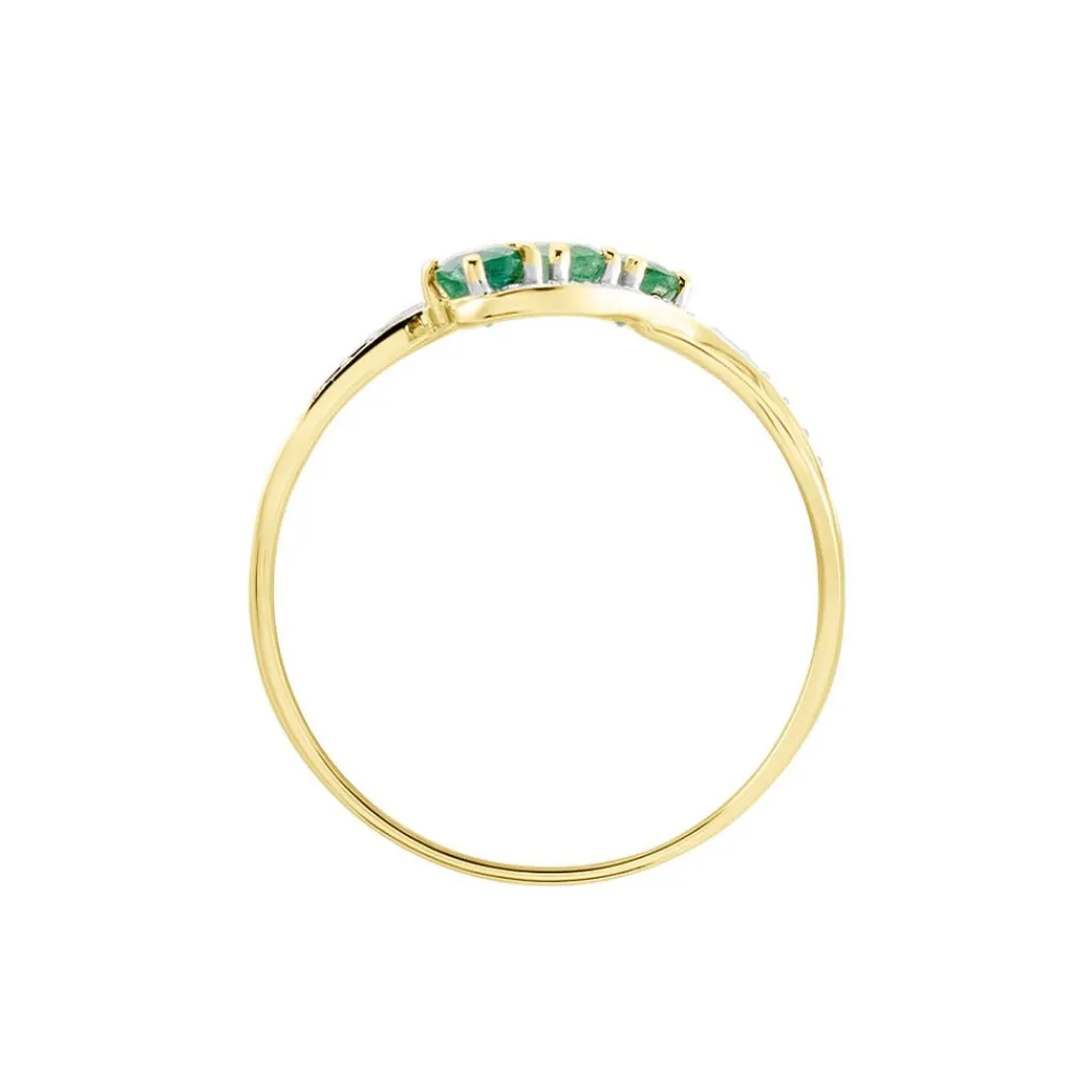 Histoire d'Or Bague Simma Or Jaune Diamant Et Emeraude or jaune emeraude