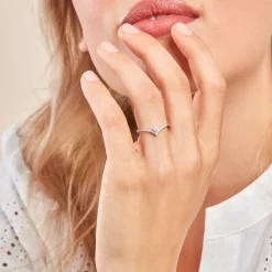 Histoire d'Or Bague Sirius Or Blanc Diamant Synthétique Best