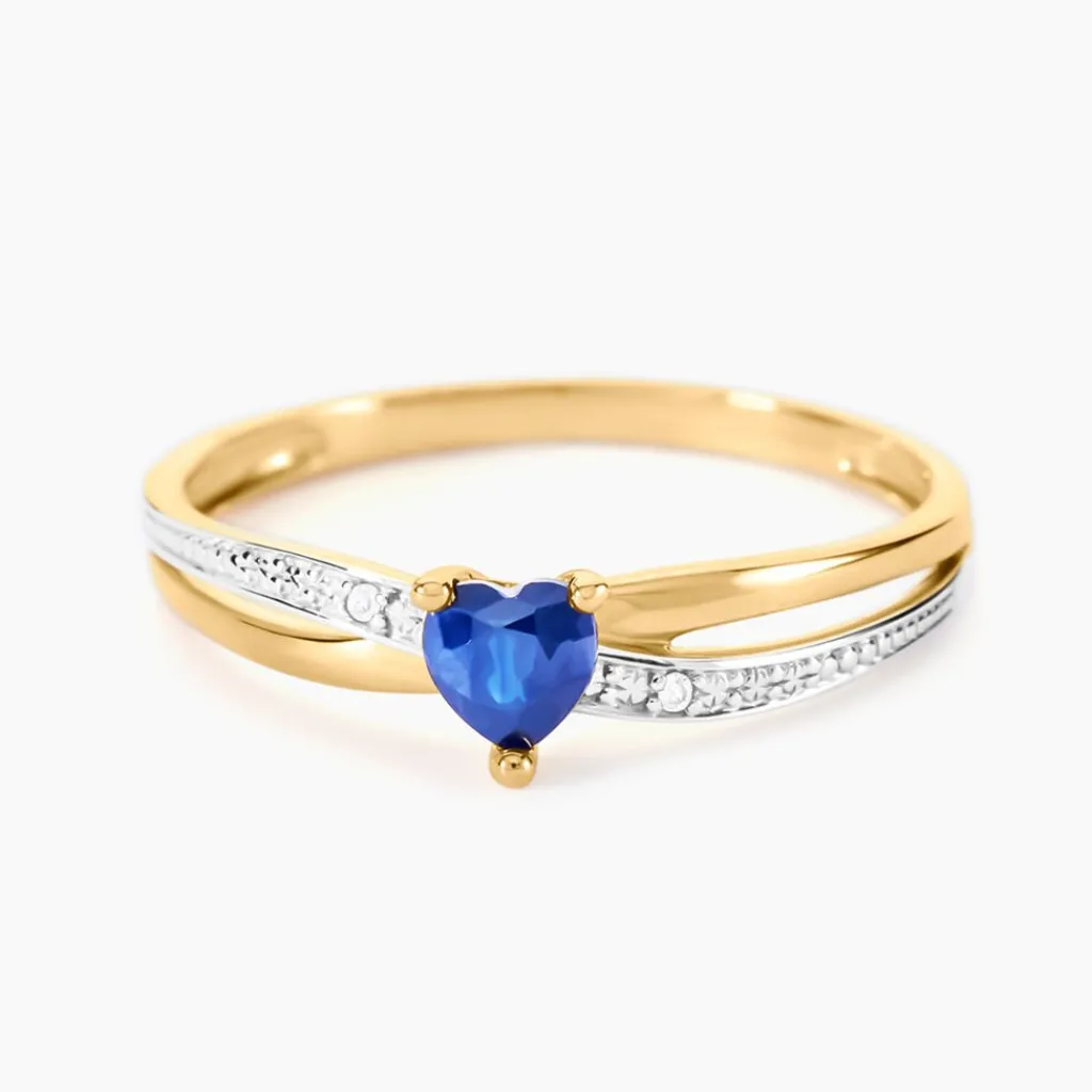 Histoire d'Or Bague Skylar Diamant or bicolore saphir New