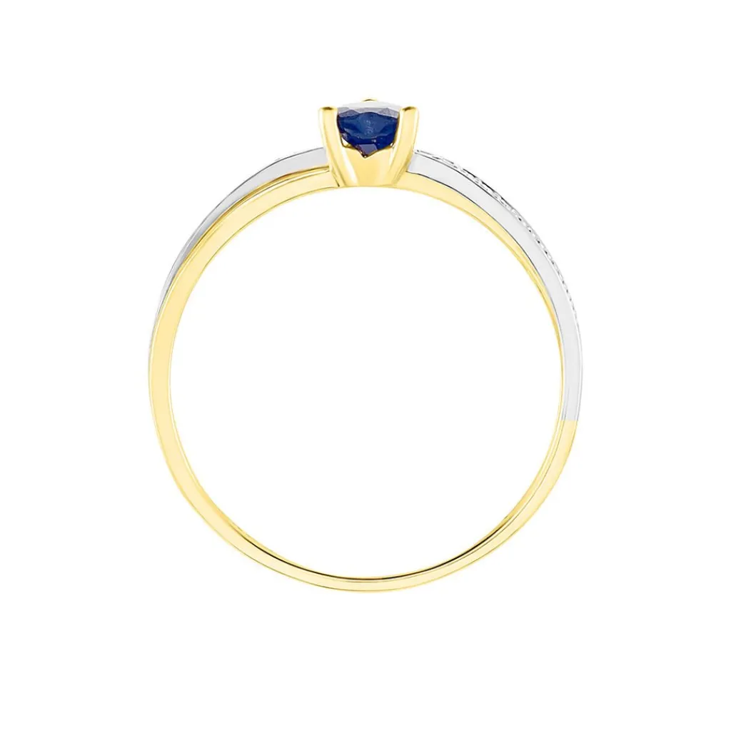 Histoire d'Or Bague Skylar Diamant or bicolore saphir New
